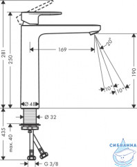 Смеситель для раковины Hansgrohe Vernis Blend 71582670 (без донного клапана) (черный матовый) 