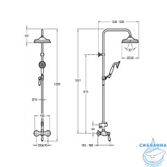 Душевая система Jacob Delafon Louise E24368-CP 220 1 режим (хром/белый)