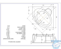 Акриловая ванна Aquatek Калипсо 146х146 с каркасом