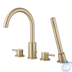Смеситель для для ванны на борт Abber Wasser Kreis AF8113G (золото матовое)