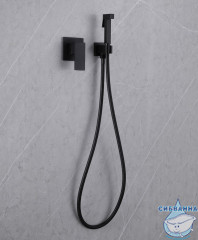 Встраиваемый смеситель с гигиеническим душем ABBER Daheim AF8225B (черный матовый)