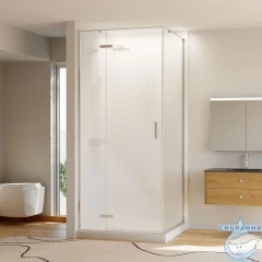 Душевое ограждение Veconi Ровиго 80x80 профиль хром, стекло дождь RV073R/L-8080-06-C4 (без поддона)