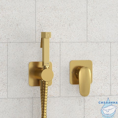 Встраиваемый смеситель с гигиеническим душем Wasserkraft  A3651.285.237.213 (золото матовое )