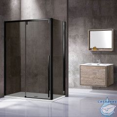 Душевое ограждение Vincea Lugano 120x90 профиль черный, стекло тонированное VSR-1L9012CGB-1