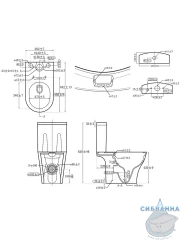 Унитаз напольный безободковый Azario Vise с бачком и сиденьем Soft Close (микролифт) AZ-1343BT