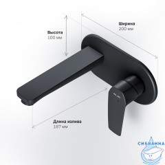 Смеситель для раковины встраиваемый Am.Pm Gem F90A72222 (черный матовый)