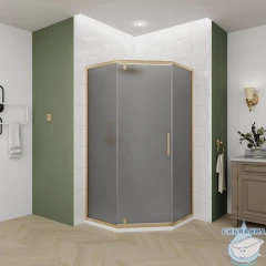 Душевое ограждение Veconi Оттимо 90x90 профиль брашированное золото, стекло тонированное OP10G-9090-12-C9 (без поддона)