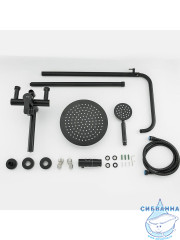 Душевая система Frap F24801-6 250 1 режим (черный матовый)