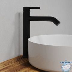 Смеситель для настольного умывальника, черный матовый, Kaya, IDDIS, KAYBL01i01