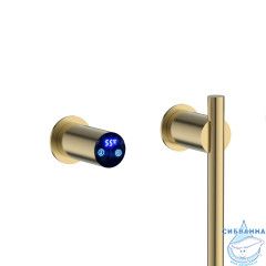 Полотенцесушитель электрический Terminus Рондо П2 35х76 (с возможностью скрытого подключения) (брашированное золото)