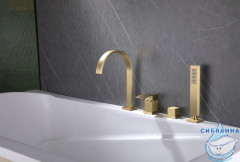 Смеситель для для ванны на борт Abber Wasserfall AF8613G (золото матовое)