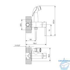 Встраиваемый смеситель с гигиеническим душем Milardo Tidy 001BLR0M08 (черный матовый)