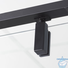 Дверь в нишу Wasserkraft Elbe 74P04 90x200 профиль черный, стекло прозрачное