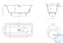 Ванна из искусственного камня Salini Orlando Axis 170x75 (материал Solix, белый матовый)
