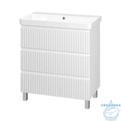 Тумба напольная Brevita Victory 80 белый матовый с раковиной Dreja Luxury 80