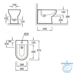 Биде напольное Jacob Delafon Panache E1372-00