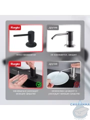 Дозатор для жидкого мыла Raglo R720.01.06 черный матовый