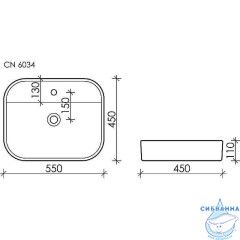  Раковина на столешницу 55 см Ceramicanova Element CN6034