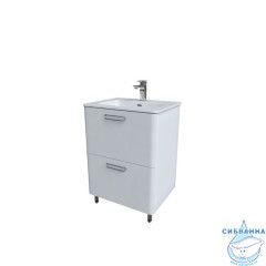 Тумба напольная с умывальником, белая, 60 см, Brick, IDDIS, BRI60WFi95K