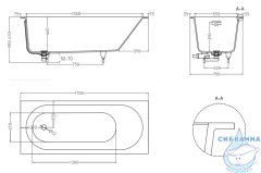 Ванна из искусственного камня Salini Ornella Kit 170x70 (материал sapirit, белый матовый)