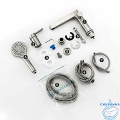 Смеситель для ванны на борт Gappo G1199-30 с аксессуарами (сатин)