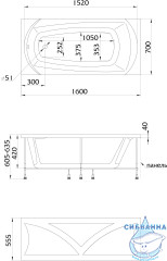 Акриловая ванна 1Marka Elegance 160x70