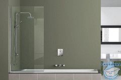 Шторка для ванны Azario Merrit 80x140 профиль серебро, стекло прозрачное AZ-NF6211-1 800