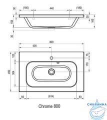 Мебельная раковина Ravak Chrome 80 XJG01180000