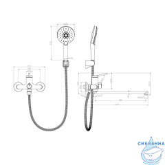 Смеситель для ванны Lemark Minima LM3851C с душевым гарнитуром (хром)
