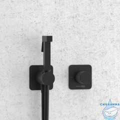 Встраиваемый смеситель с гигиеническим душем Wasserkraft Fulda  A5251.302.241.212 (черный матовый)