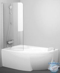 Шторка для ванны Ravak CVSK1 Rosa 100 профиль белый, стекло прозрачное, левая