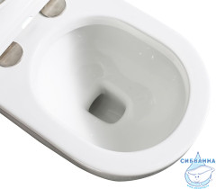 Унитаз приставной  импульсный Abber Bequem AC1114P с сиденьем Soft Close (микролифт) (белый)