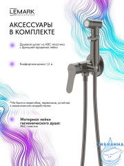 Встраиваемый смеситель с гигиеническим душем Lemark Сибирь LMF-7058B-GM (графит)