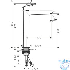 Смеситель для раковины Hansgrohe Logis 71258000 (без донного клапана) (хром)