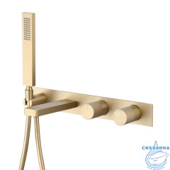 Смеситель для ванны  встраиваемый ABBER Rund AF8730G (золото матовое)