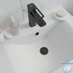 Выпуск для умывальника с переливом, черный матовый, Slide, IDDIS, SLIB000i88