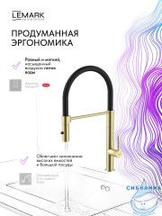 Смеситель для кухни Lemark Белуга LMF-8074B-BRLG (брашированное золото)