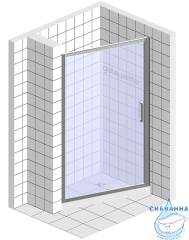  Дверь в нишу Jacob Delafon Contra E22C120-BL 195x120 профиль черный, стекло прозрачное