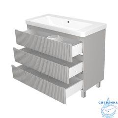 Тумба напольная Brevita Victory 105 серый с раковиной Dreja Luxury 105