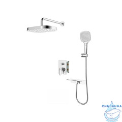 Душевая система скрытого монтажа с тропическим душем и ручным душем, глянцевый хром, Azure, Milardo, AZUSB02M67
