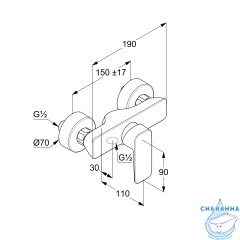 Смеситель для душа Kludi PURE&STYLE 408413975 (черный матовый)