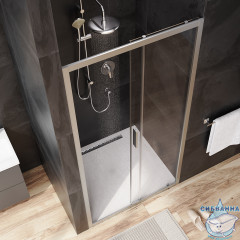 Дверь в нишу AM.PM Gem W90G-100-1-195MT 100 см профиль хром, стекло прозрачное