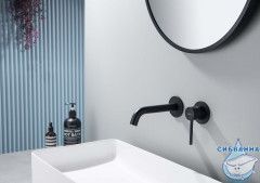 Смеситель для раковины встраиваемый Aquatek Европа AQ1313MB (черный матовый)