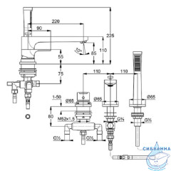 Смеситель для ванны на борт Kludi Zenta Sl 484480565 (хром)