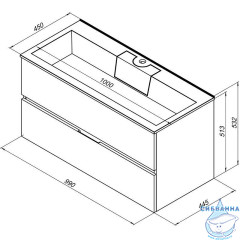 Тумба под раковину Aquanet Алвита 100 серый антрацит