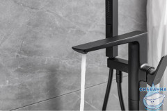 Смеситель для ванны напольный Allen Brau Infinity 265452 (черный матовый)