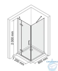 Боковая стенка Wasserkraft Aller 80 10H06-RP80 профиль хром, стекло прозрачное