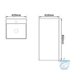 Раковина напольная 42 см SantiLine SL-4005MB
