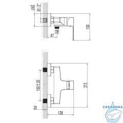 Смеситель для душа Azario Eddie AZ-WQY338207C (хром)