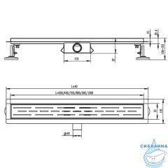 Дренажный трап для душа Raglo R652.60.05 60 см с решеткой (сатин) 